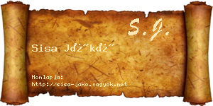 Sisa Jákó névjegykártya
